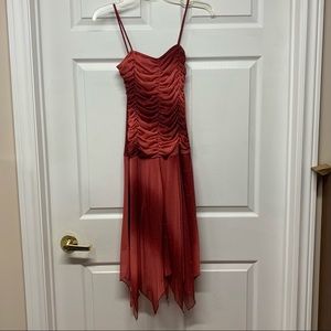Laura Petites Red Midi Formal Dress